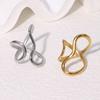 Finger Ring Open Adjustable Fit Women Ring Stainless Steel Texture Exaggerated Unconventional Lines Design Finger Band Jewelry Gift