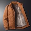 Men's Winter Plus Velvet Diamond Plaid Warm and Fashionable Jacket
