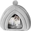 Cat Cave Bed Foldable Cat Bed Dome for Indoor Kitten with Removable Washable Cushion Kitten House Huts with Anti-Slip Bottom for Small Medium Kitty