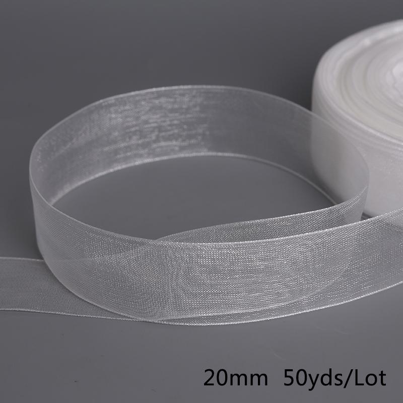 Satin Edge Sheer Organza Ribbon Bow Craft 20mm Chiffon Roll Sewing Fabric Accessorie Gift Wrap