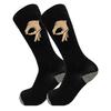Unisex Winter Knitted Mid-Calf Long Crew Socks Funny Printed Hip-Hop Trendy Cotton Hosiery Skateboard Streetwear