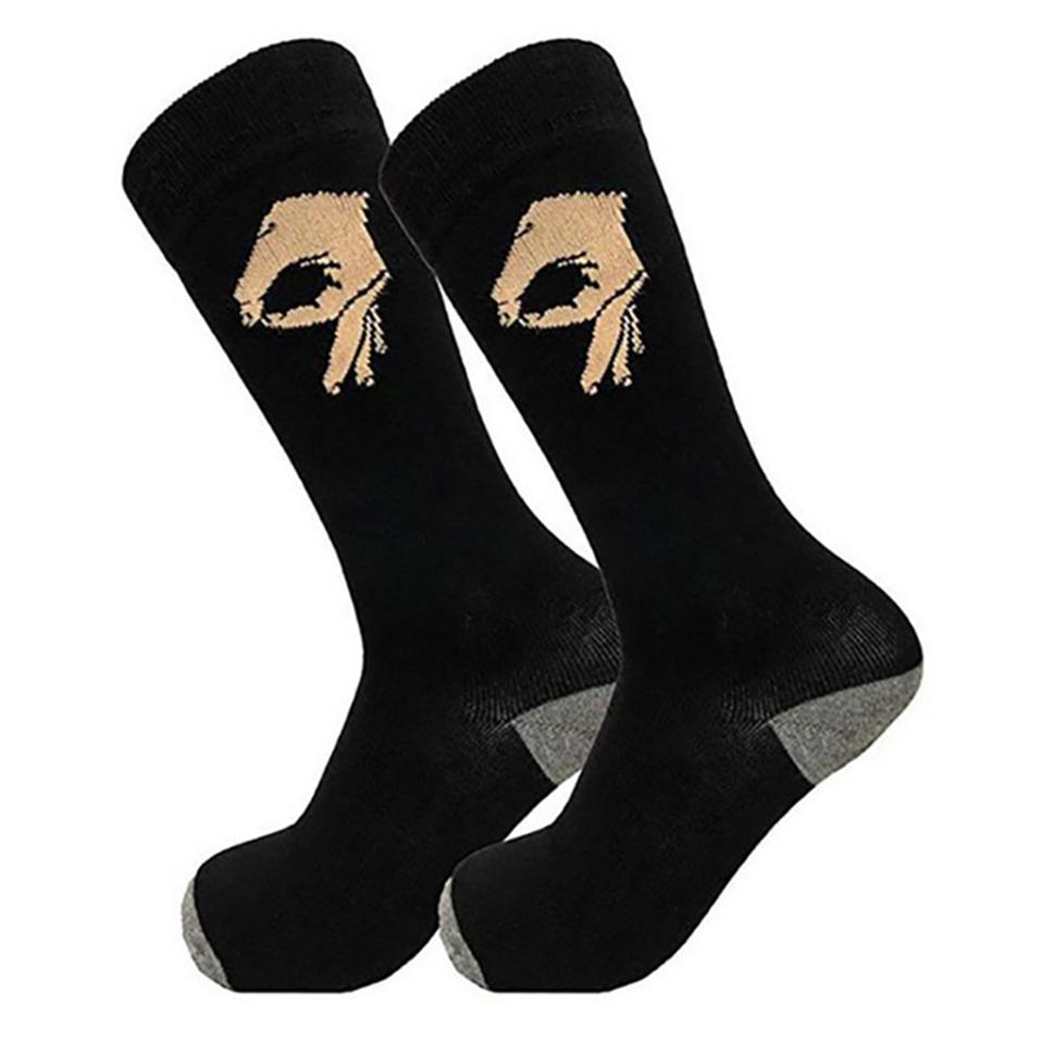 Unisex Winter Knitted Mid-Calf Long Crew Socks Funny Printed Hip-Hop Trendy Cotton Hosiery Skateboard Streetwear
