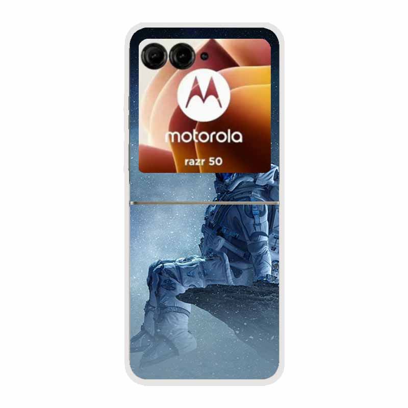 Чехол для Moto Razr 50 Прозрачный Пластик Жесткий Окрашенный Космический Прозрачные Чехлы для Телефона для Motorola Razr 60 50 Coque Razr 2024 PC Чехлы
