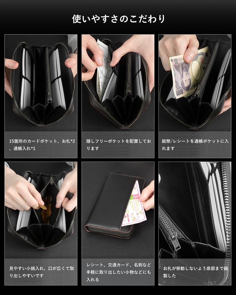 Длинный подлинный YKK Skimming Card Coin Passbook Made by Top Leather Made in Large Money Dark Green [Alivern] мужской кошелек, кошелек, кожа, молния,