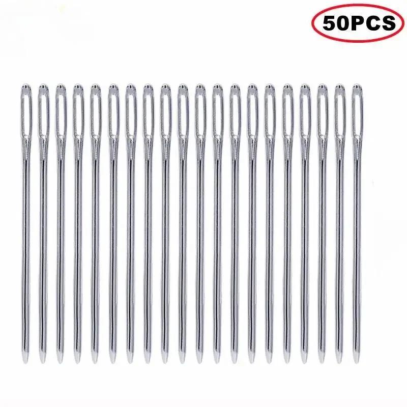 50pcs Large Eye Hand Sewing Needles 3 Sizes Blunt and Pointed Tips Multipurpose Tools for Embroidery Stitching Craft Accessories