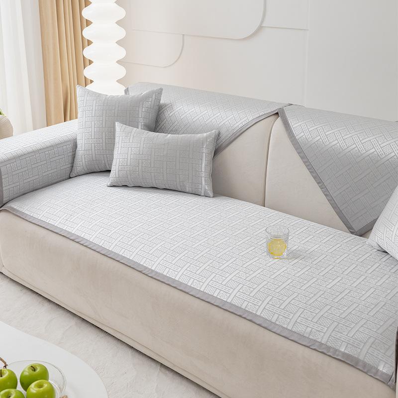 Подушка для дивана из ледяного шелка, летняя нескользящая крутая подушка, летний, летний, летний коврик, простой кожаный чехол для дивана, тканевый чехол