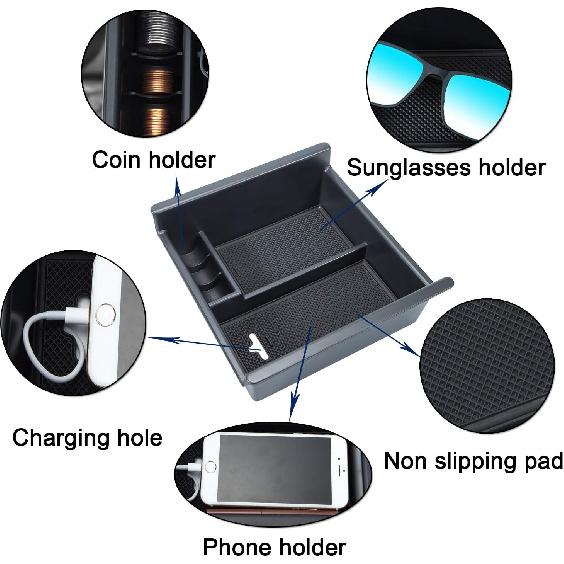 JKCOVER Center Console Organizer Tray Compatible With Toyota 4Runner 2010- 2024 And Kia Telluride -2024 2025 Accessories,Ert Armrest Box Secondary