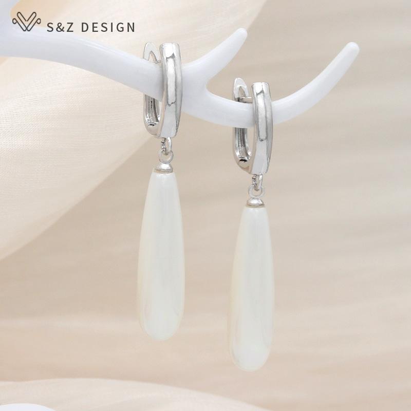Fashion Elegant Long Water Drop Dangle Earrings For Women Girl Wedding Party Rose Gold Color Jewelry