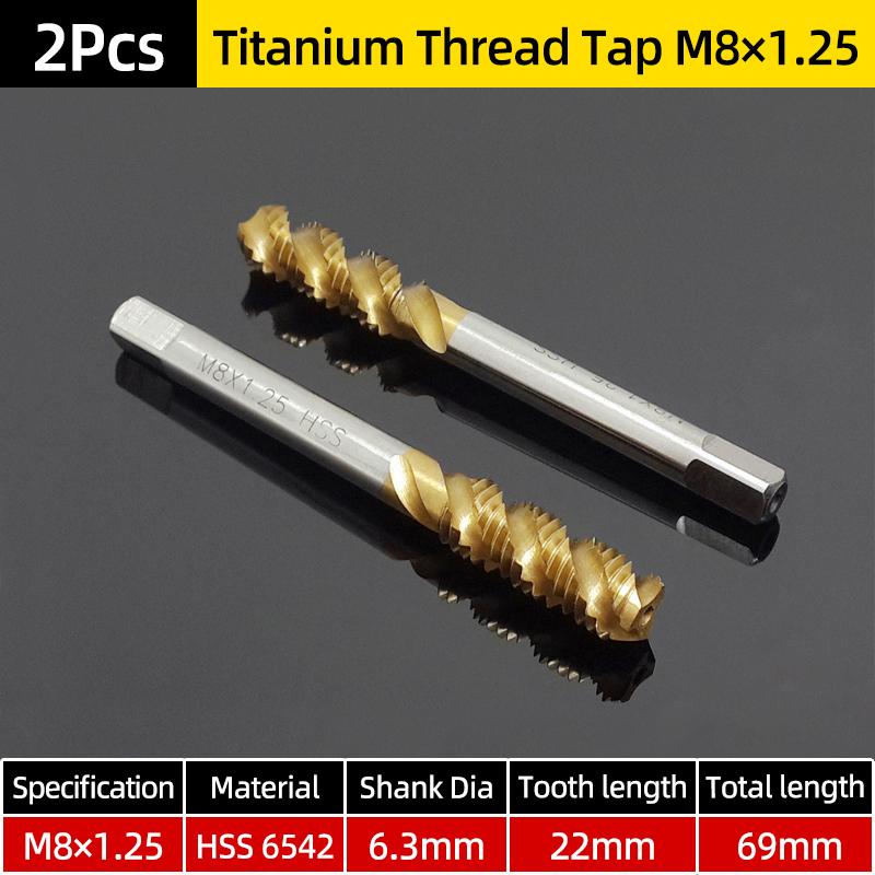 HSS Sprial Thread Tap Titanium Coated Metric SAE Screw Tap Drill Bits M3-M8 Or M2-M12 Machine Plug Tap Threading Tool Hand Tools