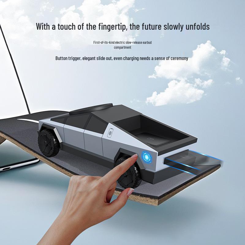 Qi2 Cyberpunk Pickup Truck Wireless Charger: 15W Fast Magnetic Charging for Phones