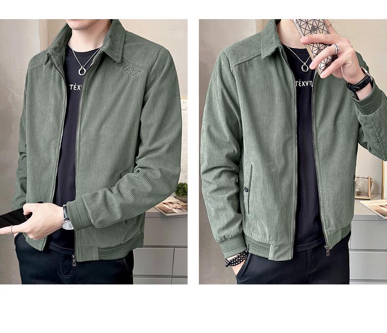 Мужская вельветовая куртка с лацканами Romon - 2025 Модное весенне-осеннее повседневное деловое пальто