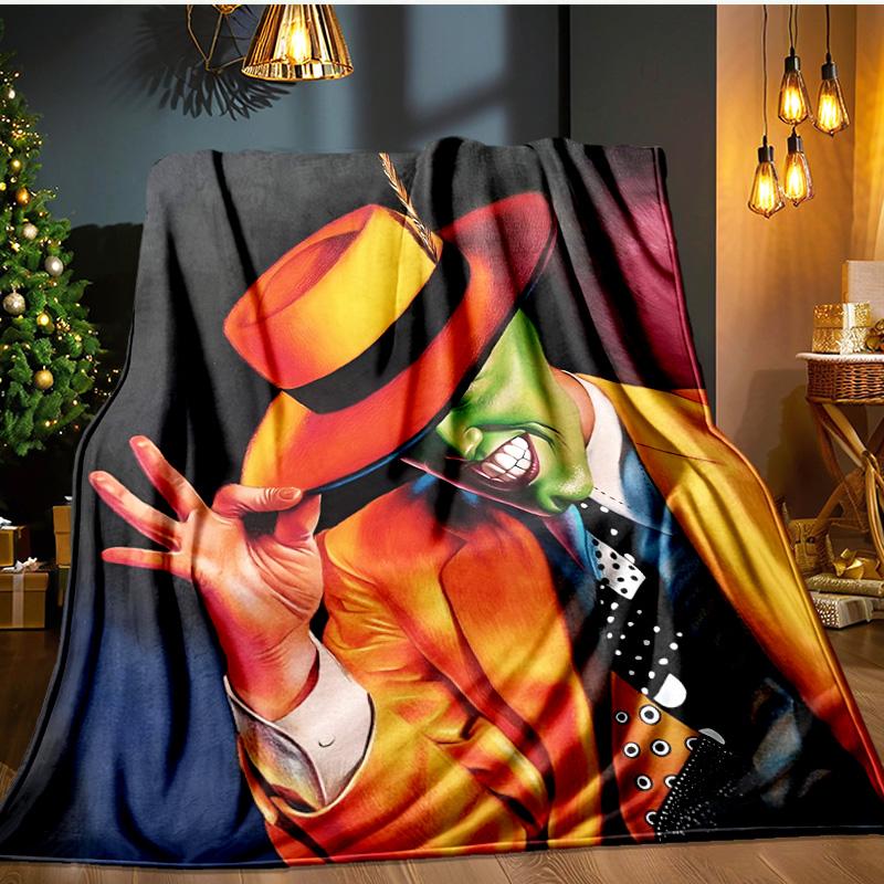 The Masked Green Man Blanket Flannel Throw for Sofa, Indoor, Camping, Living Room, Office, Chair, And Bed Soft Birthday Gift