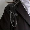 Multi-layer Star Cross Chain Brooch Tassel Pendant Sweater Collar Clip Retro Cardigan Clip  Skirt