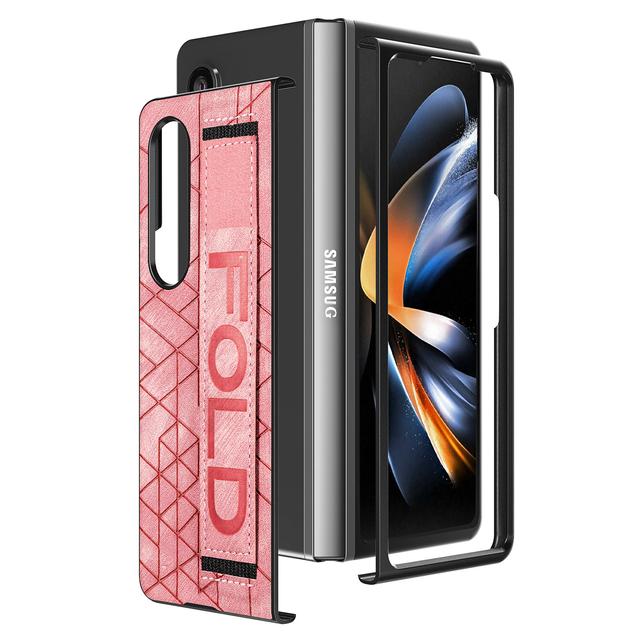 Противоударный нескользящий кожаный браслет для Samsung Galaxy Z Fold4 5g Fold 4 Fold3 Fold 3 Защитные чехлы от падения