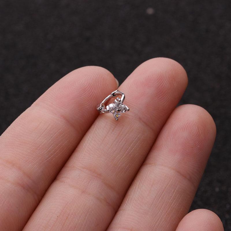 Серьги-кольца с микропаве из цирконов для пирсинга хряща - Ювелирные изделия в европейском и американском стиле