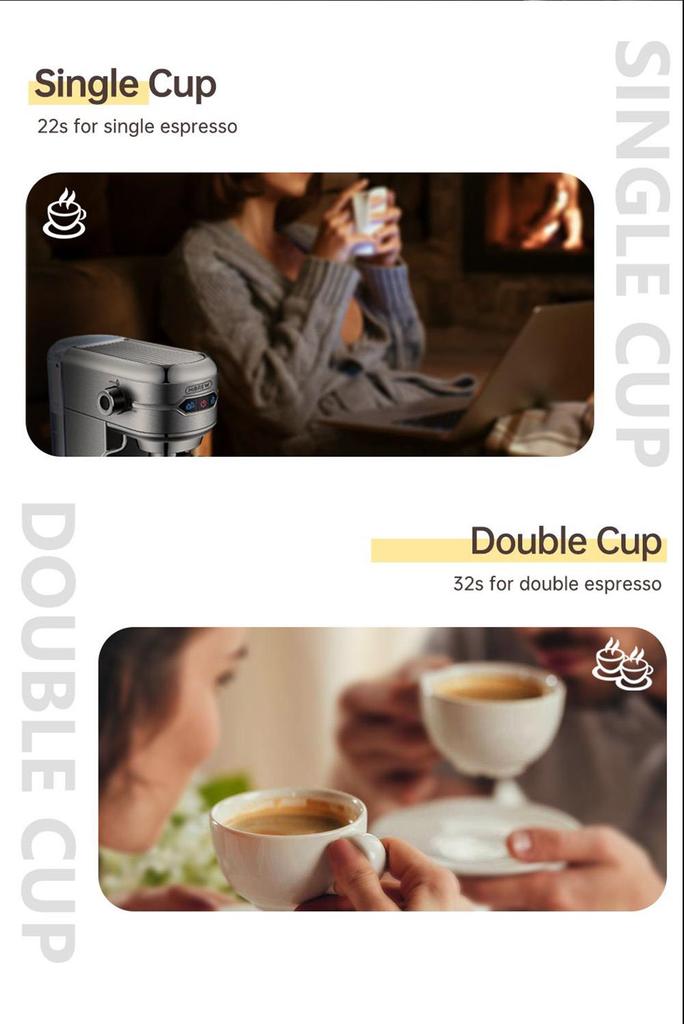 HiBREW H11 1450W Coffee Maker, 19 Bar Semi Automatic Espresso Machine, ESE POD Powder Dual Use, Hot Water