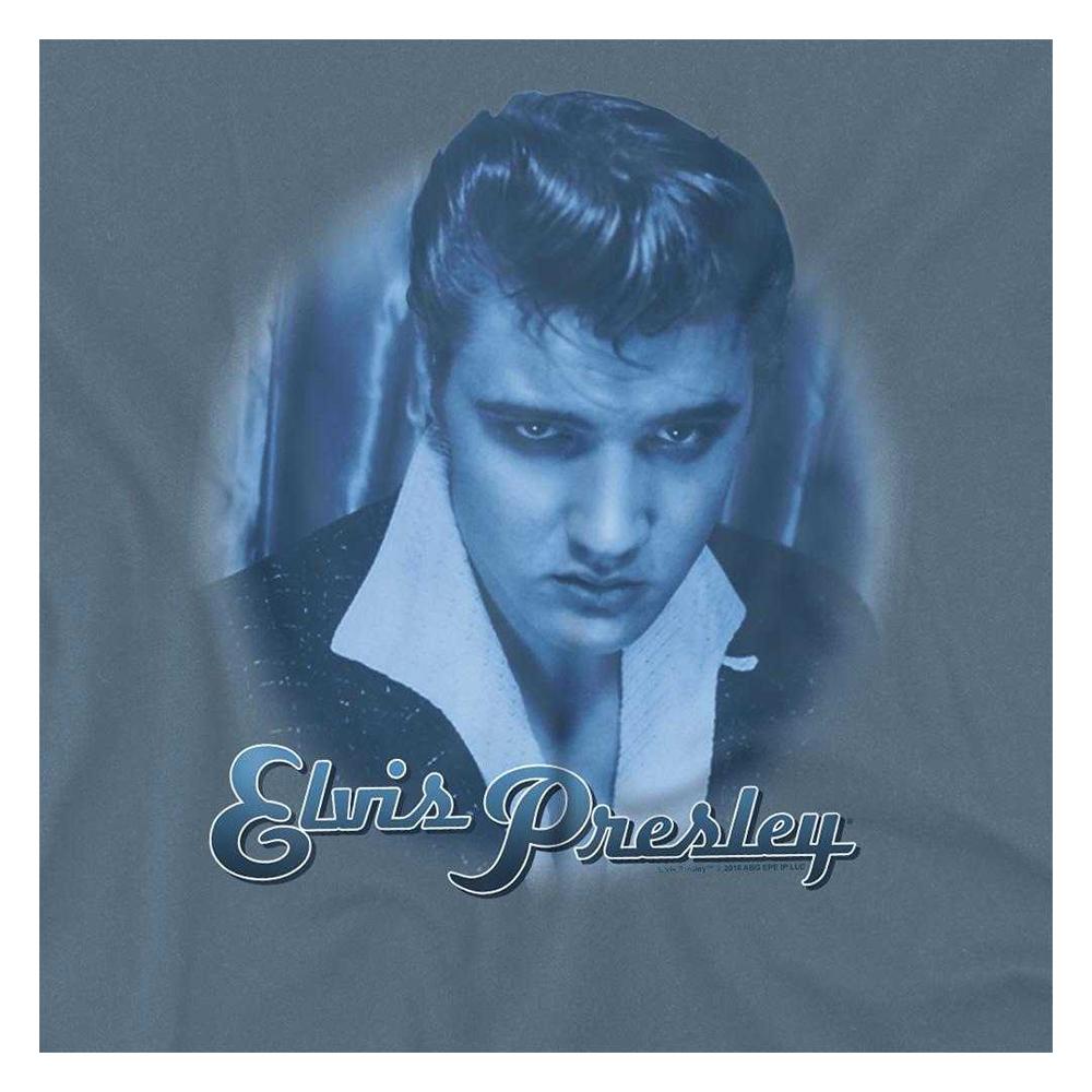Elvis Presley Unisex Adult Blue Suede Fade T-Shirt