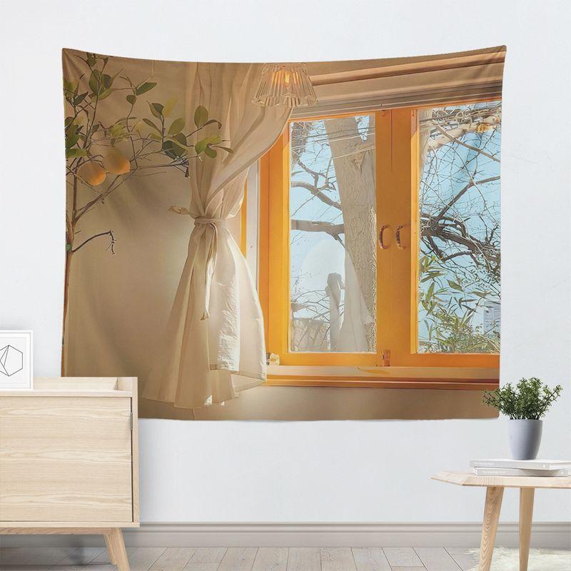 Forest Lake Lawn Landscape Tapestry, Film Style Aesthetic Wall Hanging for Bedroom Living Room Decor