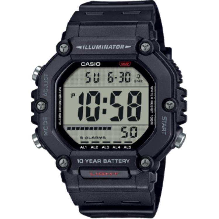 Casio ЦИФРОВЫЕ 100м Водонепроницаемые Кварцевые Часы Унисекс Серый Циферблат AE-1600H-1AV