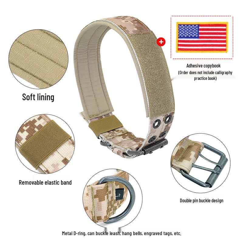 Tactical Dog Collar for Medium-Large Breeds - Ideal for Golden Retrievers - Outdoor Neck Gaiter with Leash