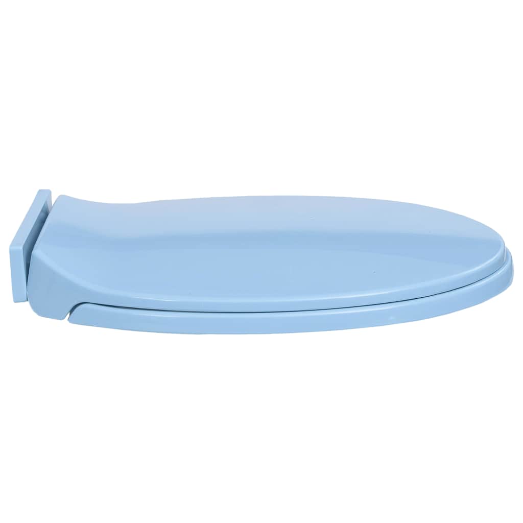 Toilet Seat with Soft Close Mechanism Blue Oval