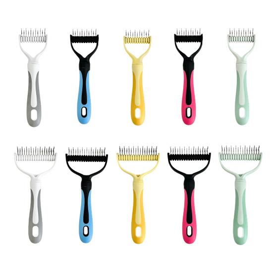 Щетка для вычесывания шерсти для собак с длинной шерстью, кошек, грабли для удаления подшерстка, для распутывания спутанной шерсти и колтунов, принадлежности для ухода за домашними животными