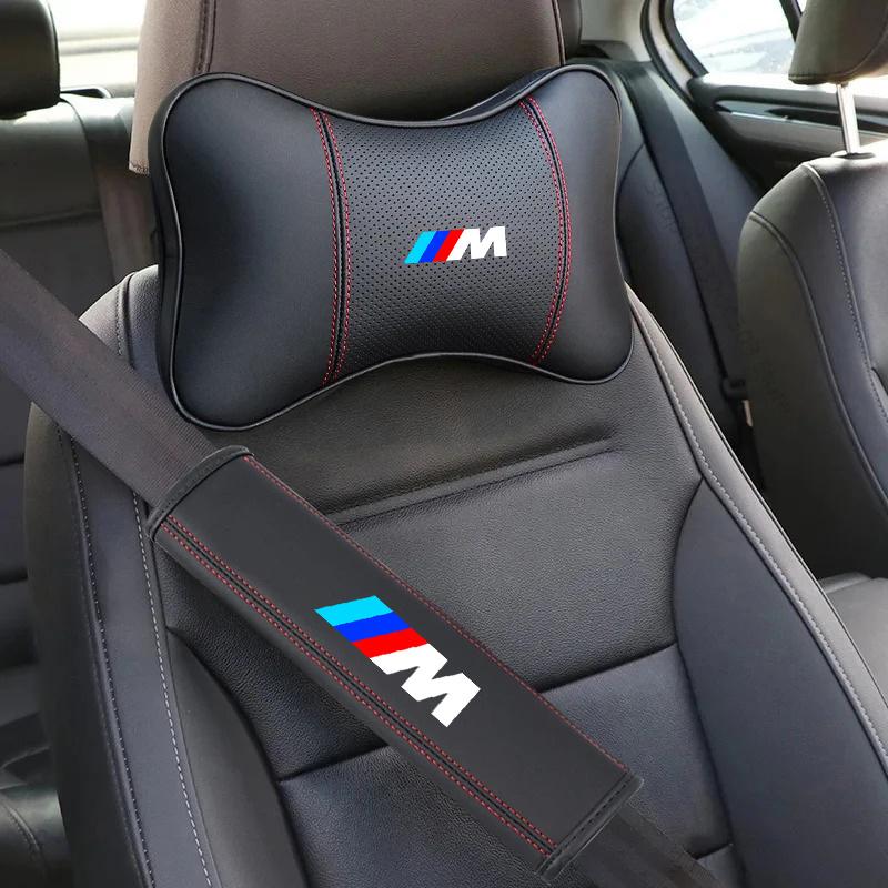 Car Neck Headrest Pillow Seat Belt Protector Pad For BMW Performance M Power E90 E91 E92 X3 X5 X6 M3 M5 E46 E39 F30 E60 F10 G30 FK1