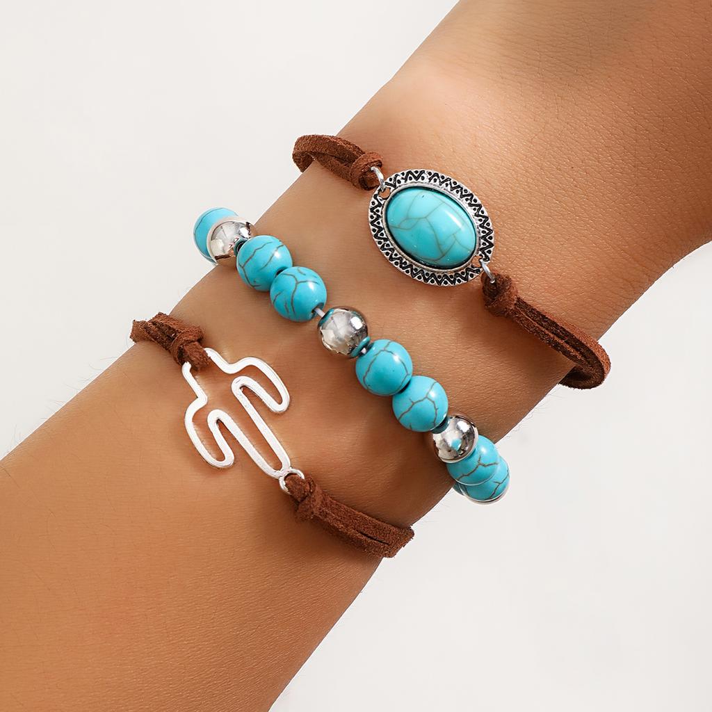 Ingemark 3Pcs/Set Vintage Resilient Beads Bracelet for Women Trend Creative Korean Velvet Adjustable Rope Chain 2026 New Jewelry