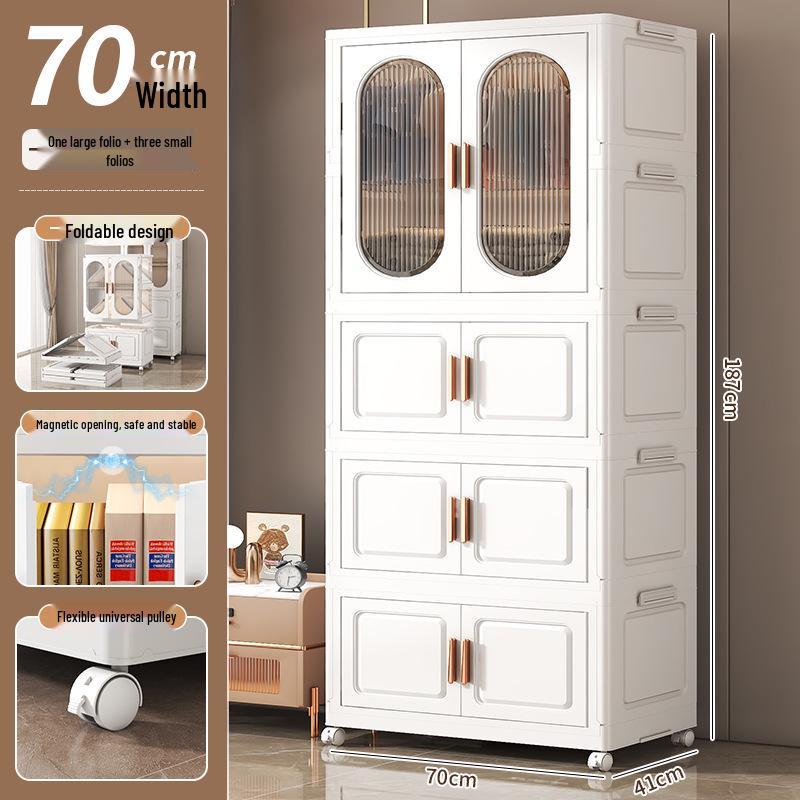 No-Installation Child's Wardrobe: Durable, Multi-Layer Folding Storage Cabinet
