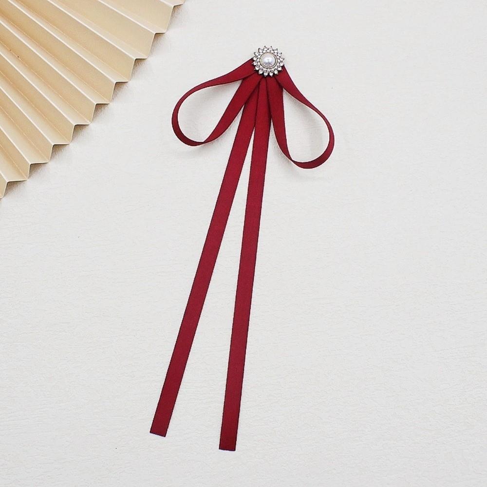 Imitation Pearl JK Bow Tie Business Cravat Vintage Ribbon Brooches  School Costume