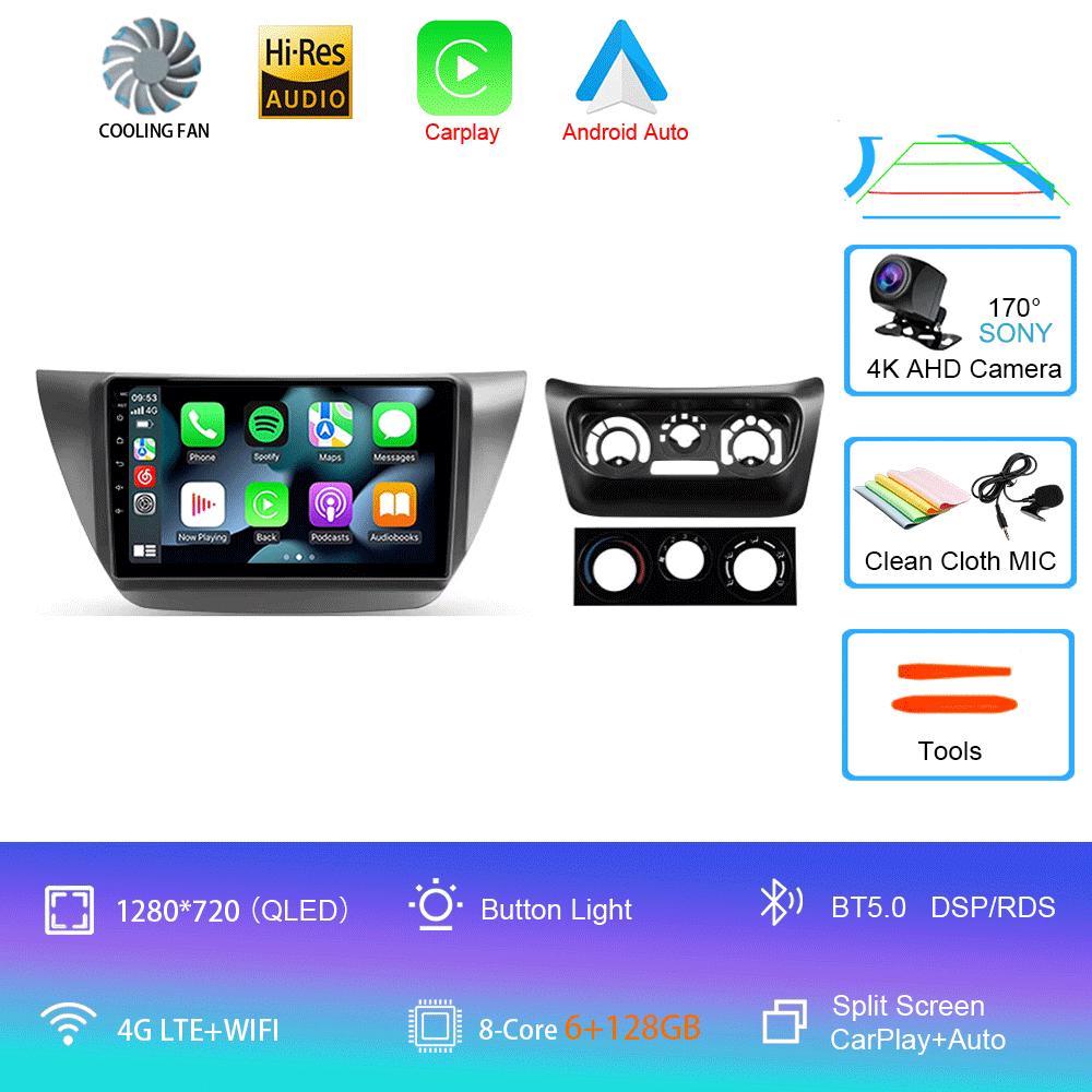 Автомагнитола Android 14 Carplay Для Mitsubishi Lancer 9 CS 2000 2001- 2010 Навигация GPS Мультимедийный проигрыватель WiFi+4G Стерео видео BT