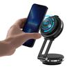 Магнитный держатель для телефона с двумя присосками, беспроводная зарядка, регулируемое крепление на приборную панель автомобиля для дома