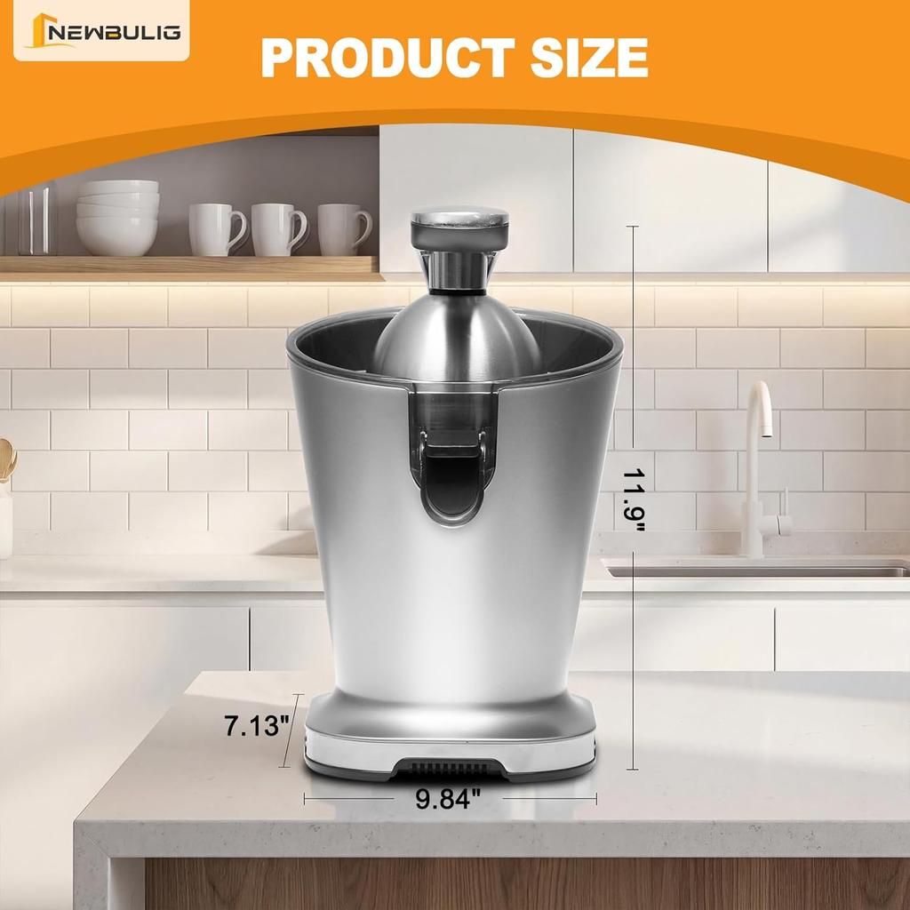 Electric Citrus Juicer, Automatic Orange Juicer Squeezer with Soft-Grip Handle, Orange Juice Extractor Machines for