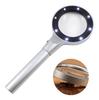 Magnifier Zinc Alloy All Metal Optical Glass Lens with Two Levels of Led Lighting, Reading Book Magnifying Glass
