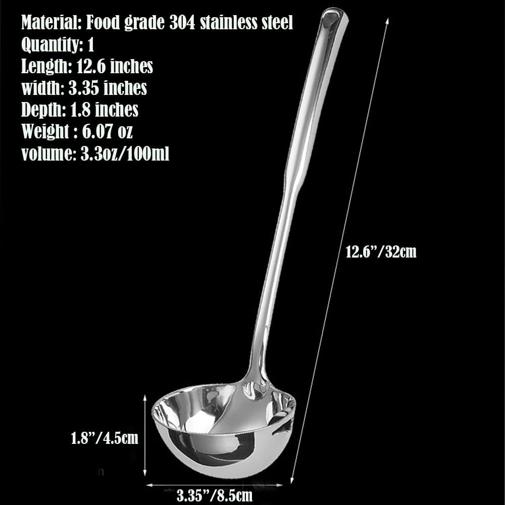 Ковш для сепаратора жира, ковш для сепаратора масла из нержавеющей стали 18/8, ковш для супа, 12,6-дюймовый сепаратор для соуса, пищевого жира, сито для удаления кулинарного жира