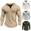 Men Spring Autumn Sweatshirt Top Solid Color Slim Fit Long Sleeve Breathable Casual Pullover Shirt Hooded Top