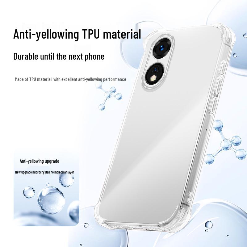 Прозрачный противоударный TPU чехол-бампер с подушками безопасности для телефона OPPO A58