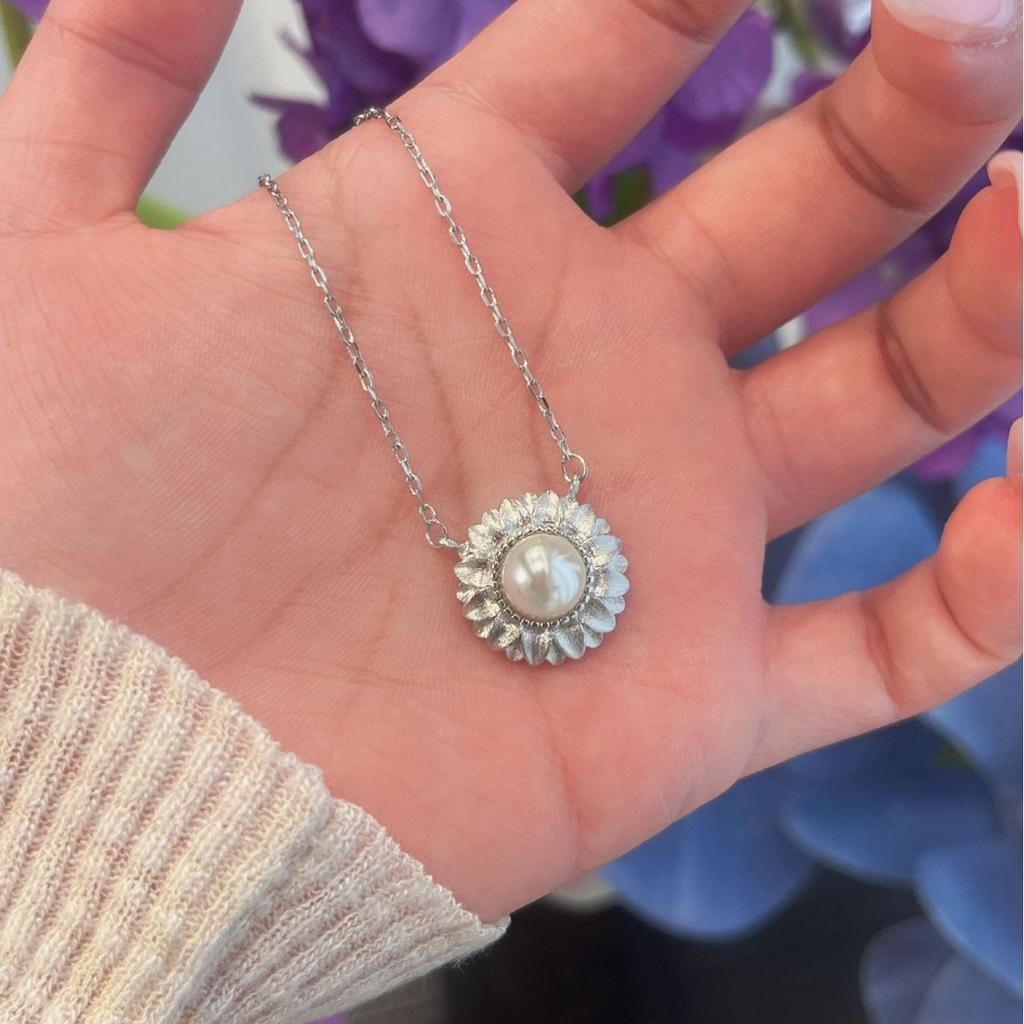 Винтажное бархатное жемчужное ожерелье с подсолнухом, серьги-пусеты, средний, антикварный, легкая роскошь, набор высокого класса