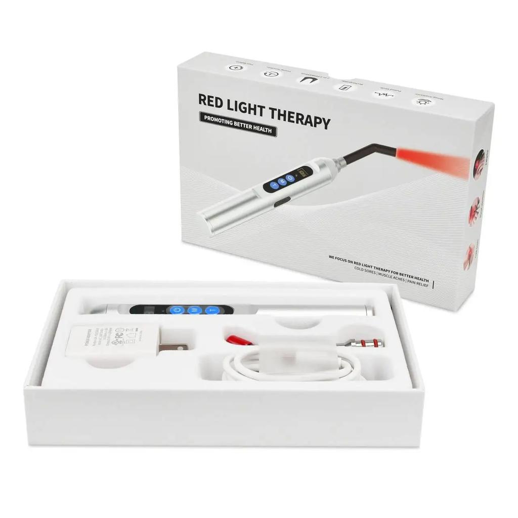 Прибор для красной светотерапии Tuhopeta для лечения язв во рту 660 нм 850 нм Ближний инфракрасный светодиодный стик для ухода за кожей для лечения герпеса