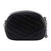 Tory Burch Kira Silver Buckle Quilted Leather Camera Bag Crossbody Shoulder Bag Women bags Black 90450-002