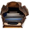 New 16" Brown Leather Backpack Vintage Rucksack Laptop Bag Water Resistant Casual Daypack College Bookbag