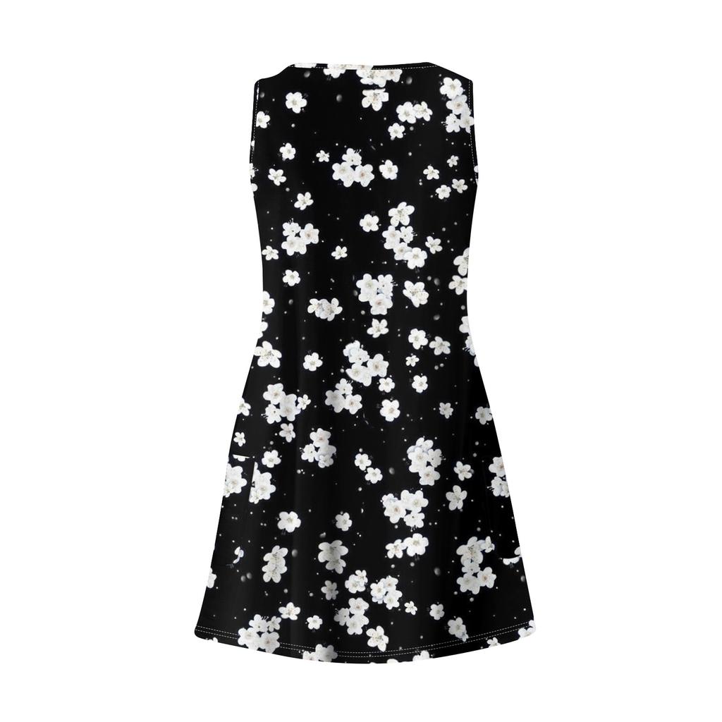 Женский повседневный сарафан с карманами, летнее пляжное платье в стиле бохо, блузки с цветочным принтом для женщин, футболки, платье с v-образным вырезом, свободные платья-майки