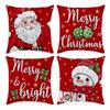Рождественские наволочки с тематикой Санты, снеговика и надписью Merry для праздничного декора, чехол для подушки для дивана, украшение дома, подарок