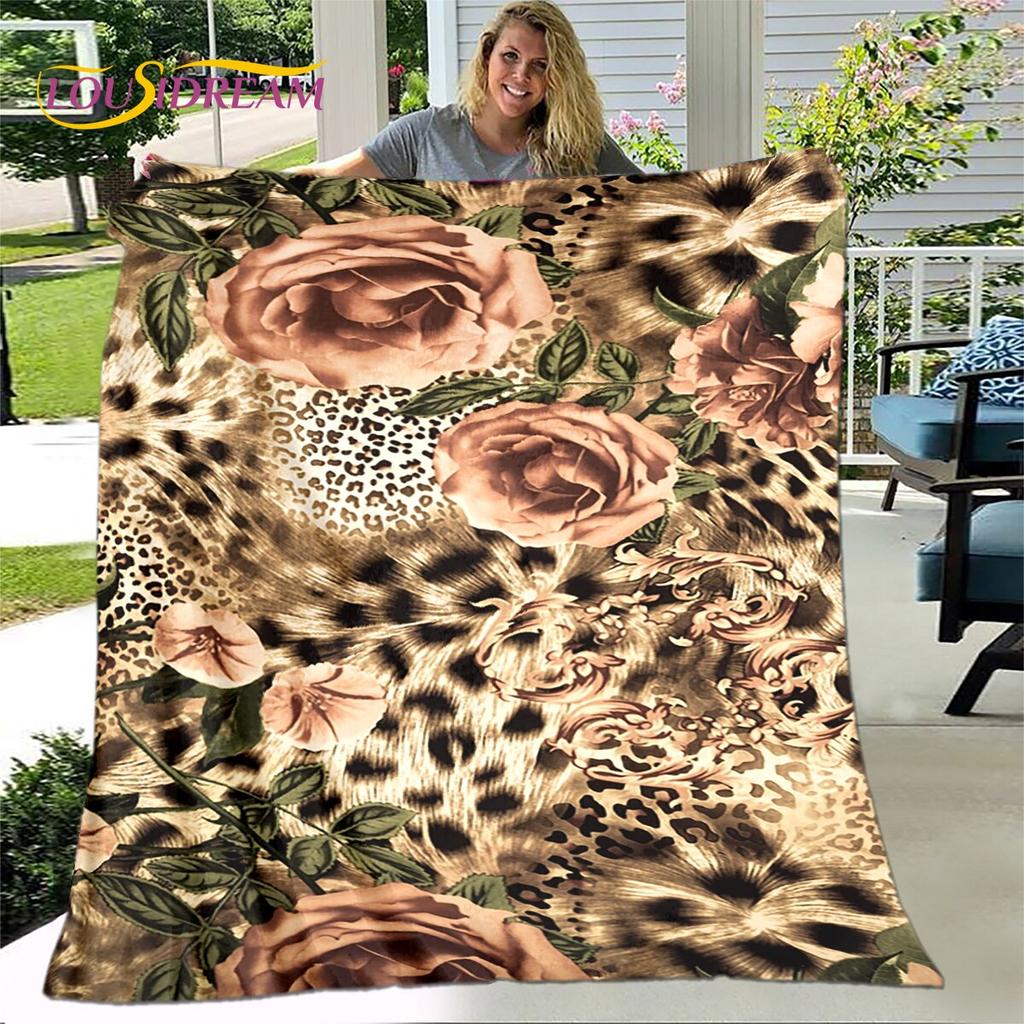 Классическое одеяло с леопардовым принтом, фланелевое одеяло, теплое одеяло для гостиной, спальни, кровати, дивана, подарок для путешествия