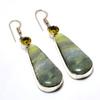 Ювелирные серьги из швейцарского зеленого опала с цитрином 925 пробы, посеребренные, 2,27 дюйма