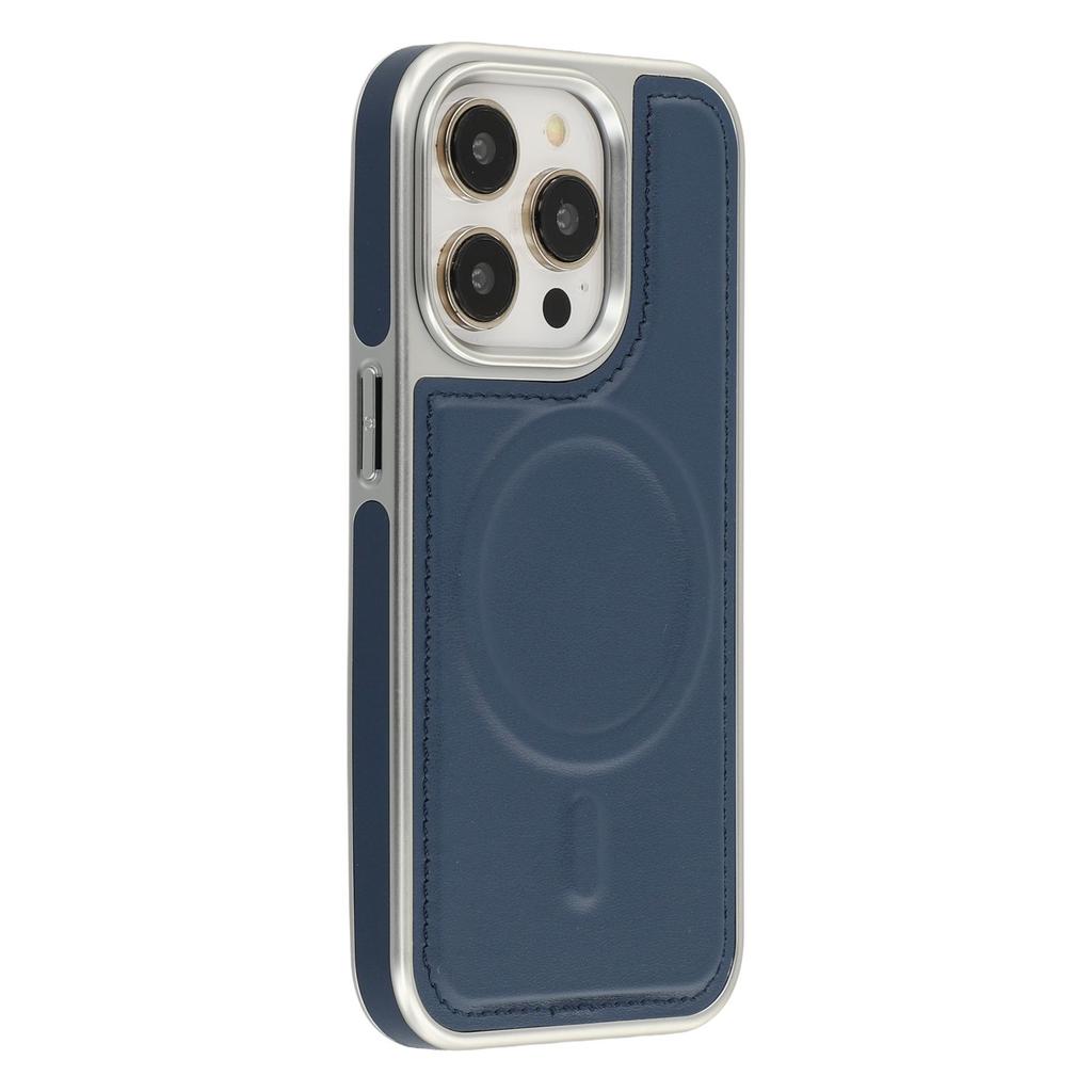 For iPhone 14 Pro Max Case Compatible with MagSafe Electroplating Edge PU+TPU+PC Phone Back Cover