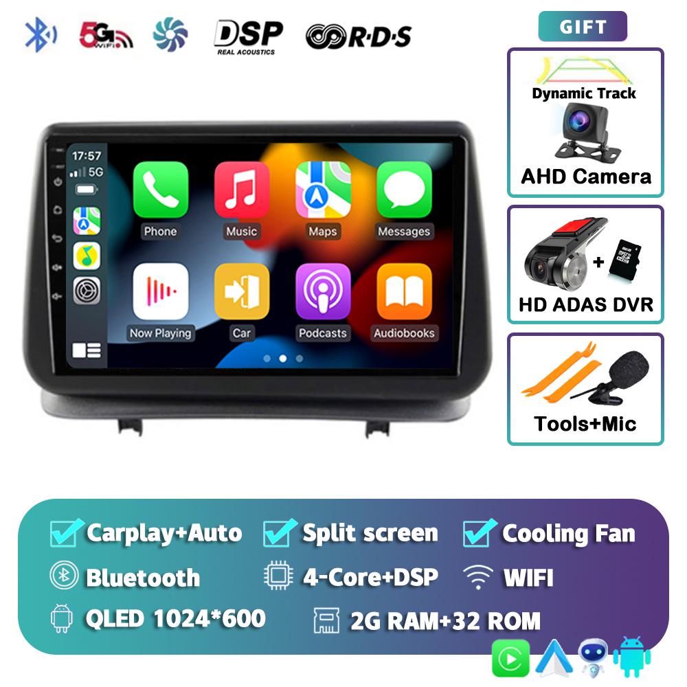 Android 14 Carplay Auto для Renault Clio 3 CLIO 3 2005 - 2014 Автомобильное радио Мультимедиа Навигация GPS Плеер Стерео WiFi+4G BT DSP