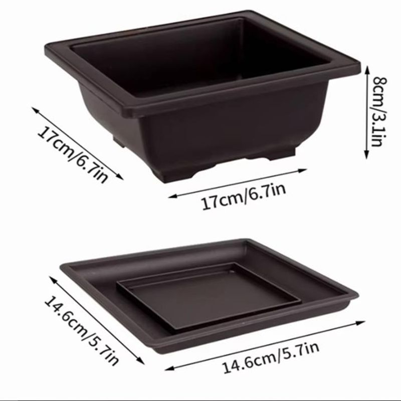 Flowerpots Plastic Plants Pots With Trays Garden Landscape Bonsai Pot Outdoor Rectangular Square Planter Flower Pot Home Decor