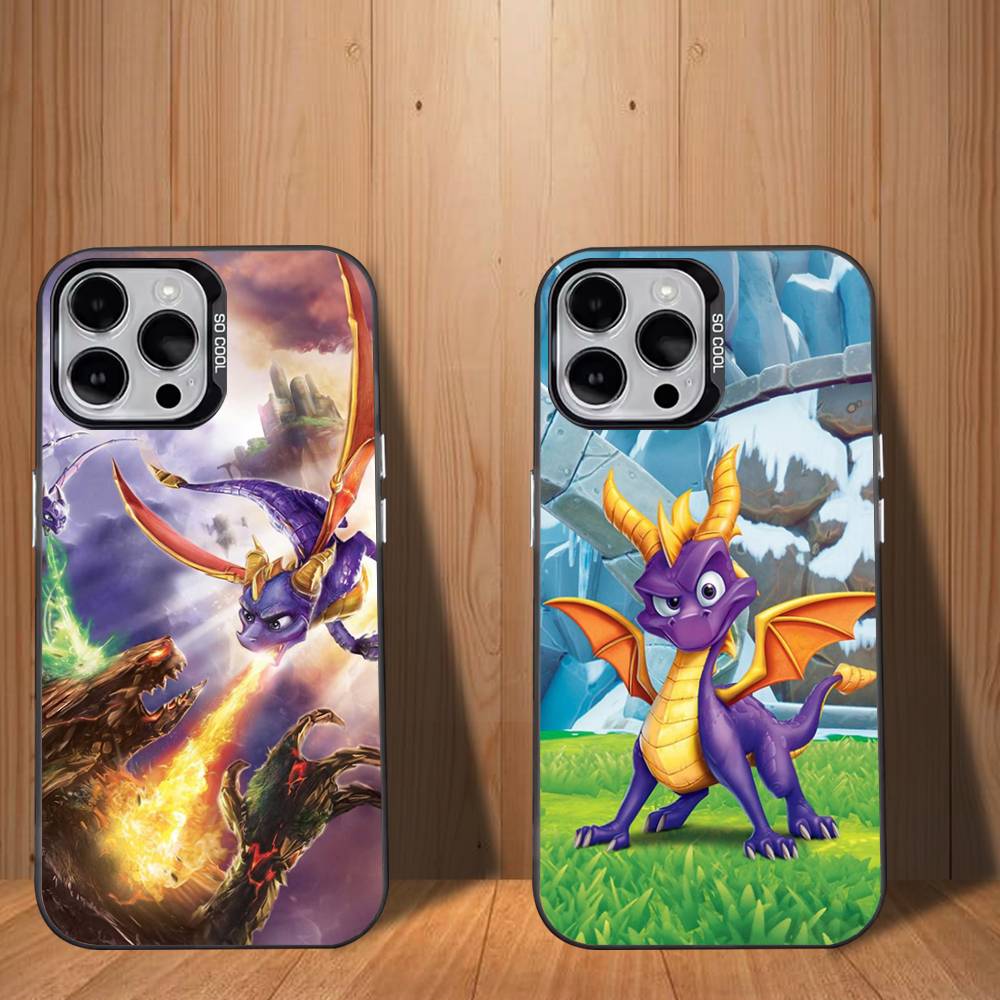 Милый чехол для телефона D-Dragon Spyro для iPhone 17,16,15,14,13,12,11,Mini,Pro,SE,MAX Белый Матовый Ударопрочный