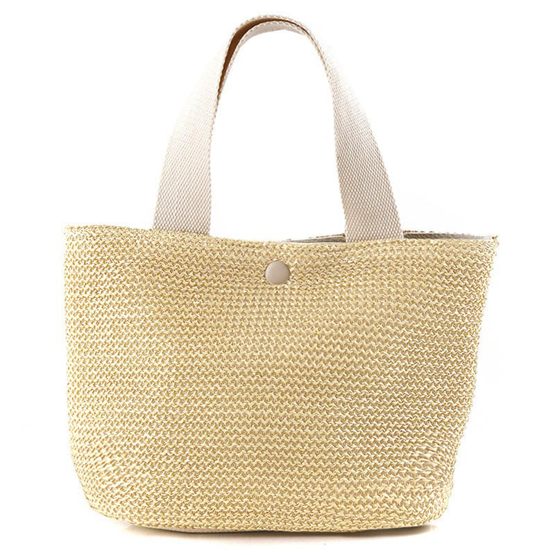 Casual Rattan Women's Handbag Summer Beach Straw Bag Woven Handbag Large Capacity Ladies Travel Bag